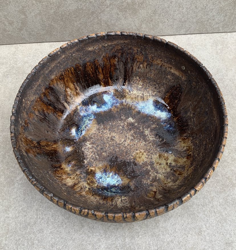 Large Bark Bowl with wood ash